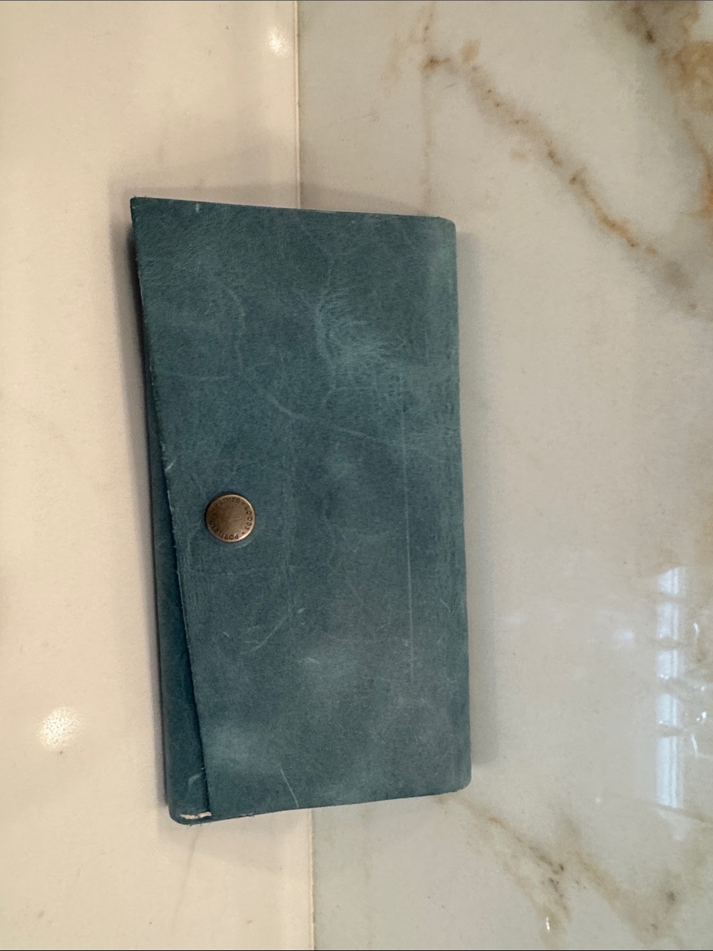 Teal Leather Snap Wallet